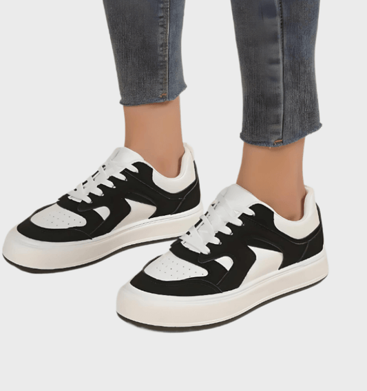 Nona - Meerkleurige sneakers met veters en patroonontwerp