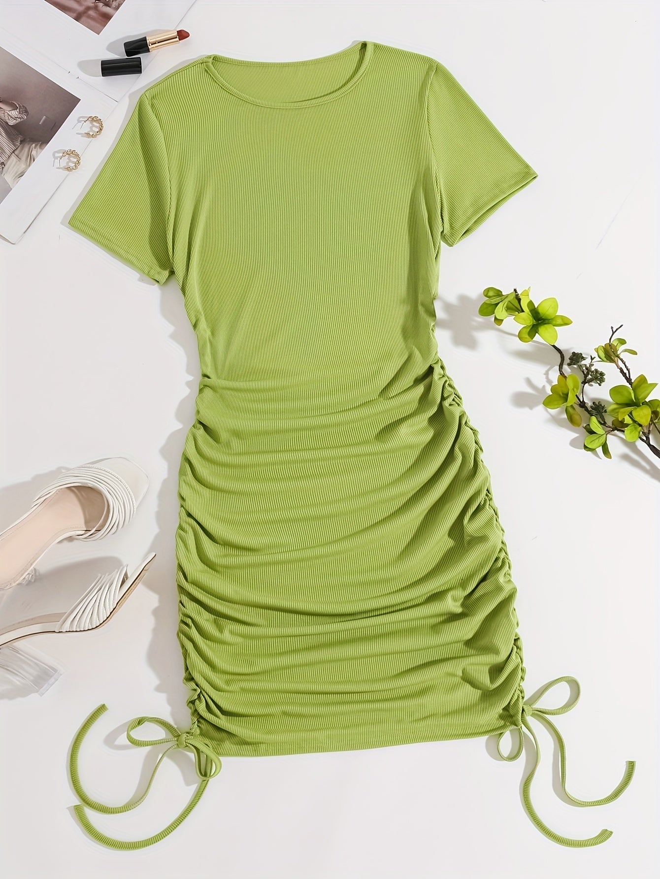 Bodycon jurk met koord en ruches - Chloe