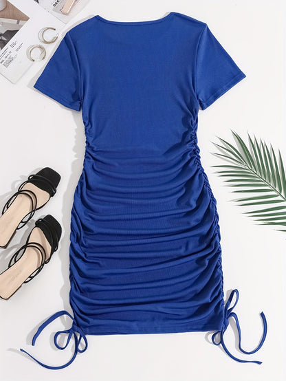 Bodycon jurk met koord en ruches - Chloe