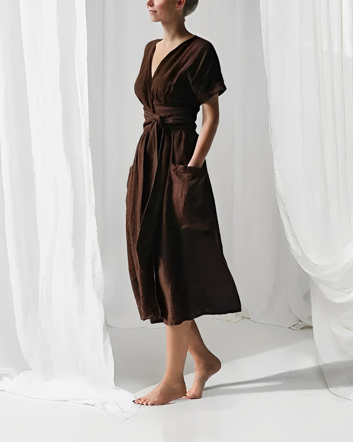 Malia - Elegante en Comfortabele Zomerse Linnen Jurk voor Vrouwen