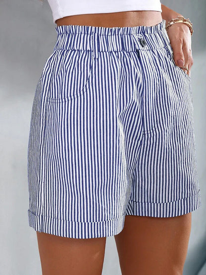 Eartha - Losse Gestreepte Korte Broek