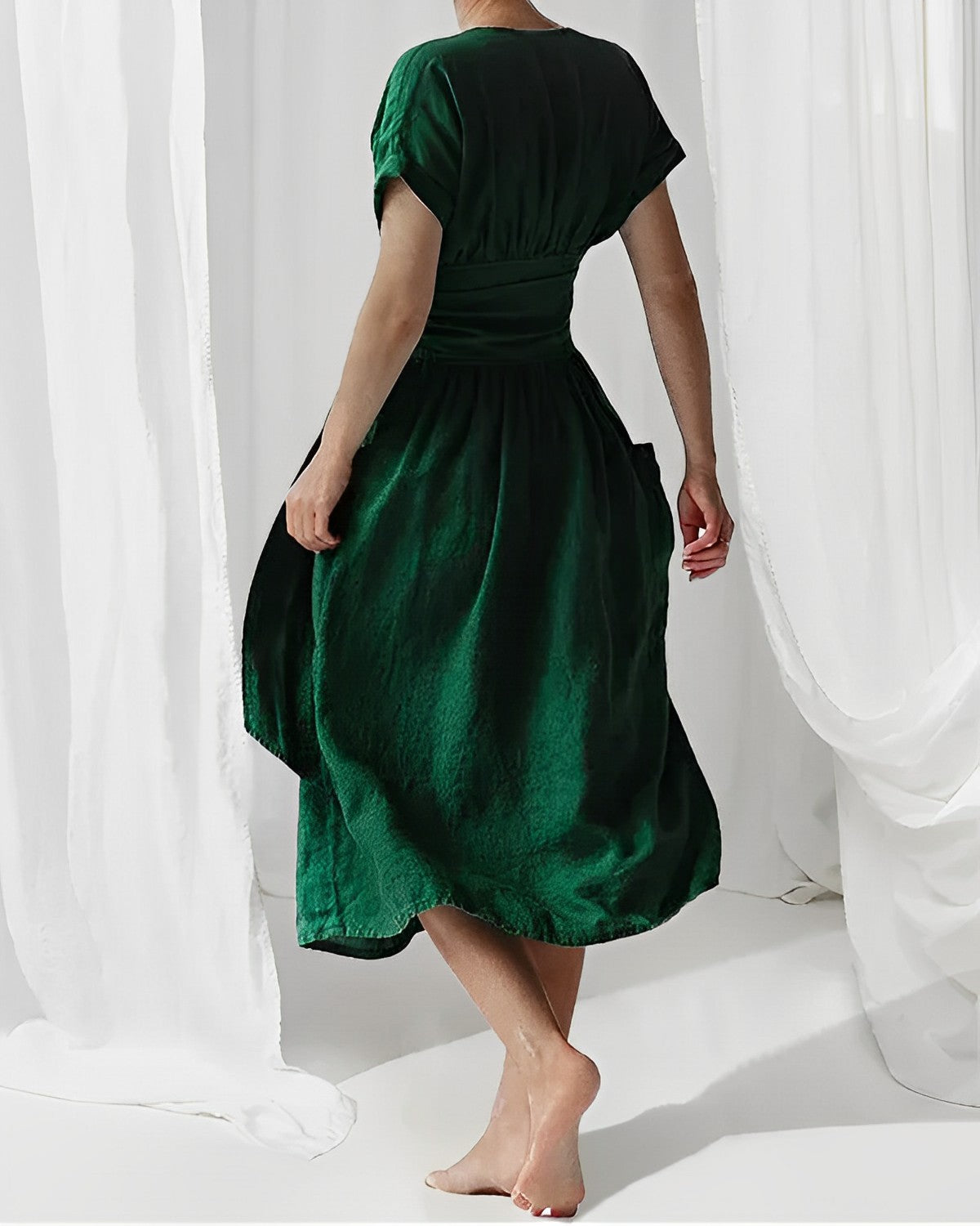 Malia - Elegante en Comfortabele Zomerse Linnen Jurk voor Vrouwen