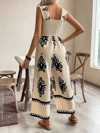 Sarah | boho stijl jumpsuit met wijde pijpen