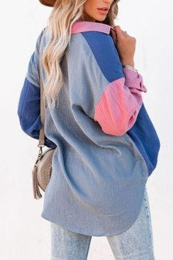 Mara | Casual Overhemd met Kleurcontrast