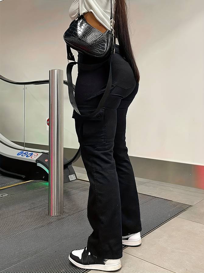 Cargo broek met hoge taille voor dames