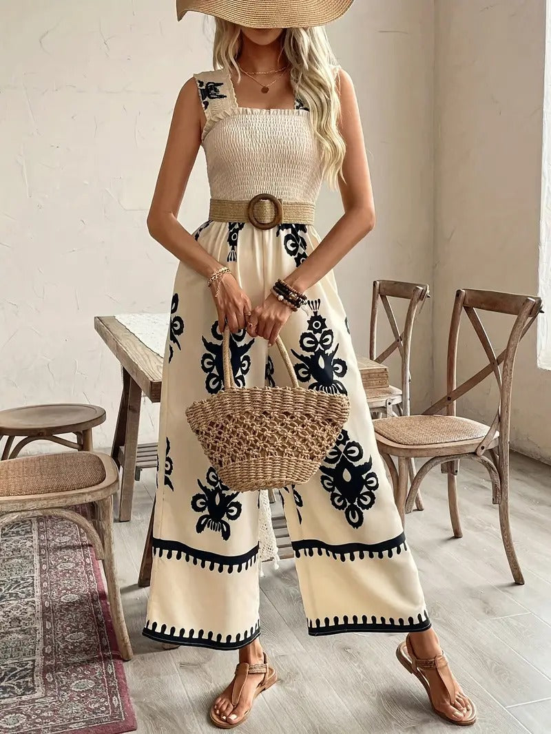 Sarah | boho stijl jumpsuit met wijde pijpen