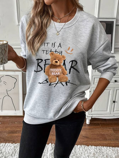Cute teddyprint trui