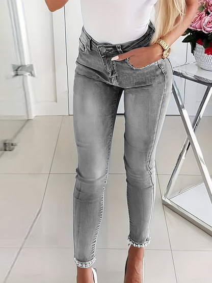 Blauwe high-stretch skinny jeans – Isabella