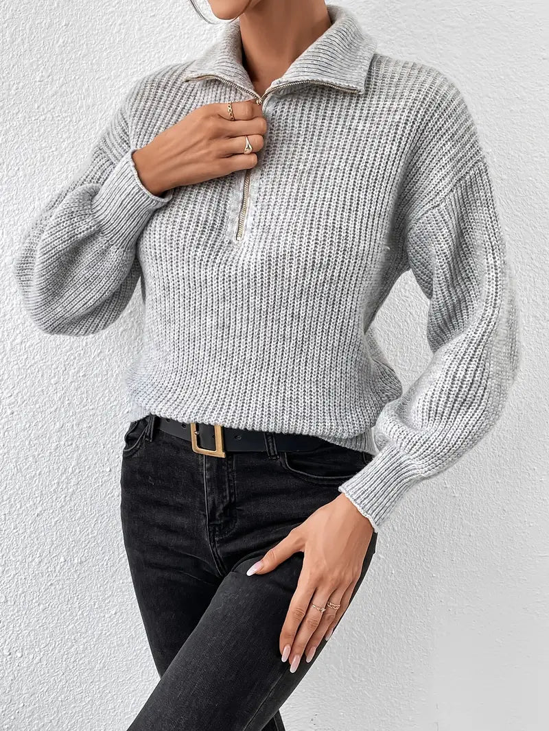 Dafiny - Casual trui met rits dames