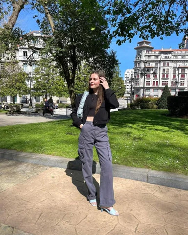 Cargo broek met rechte pasvorm voor dames