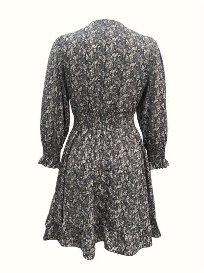 V-hals jurk met gerimpelde taille - Addison