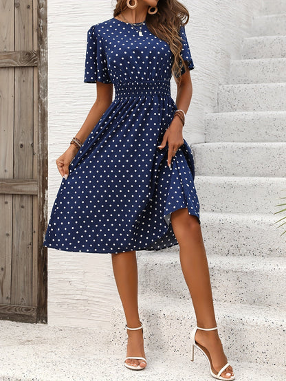 Ariella - Midi-jurk met ronde hals