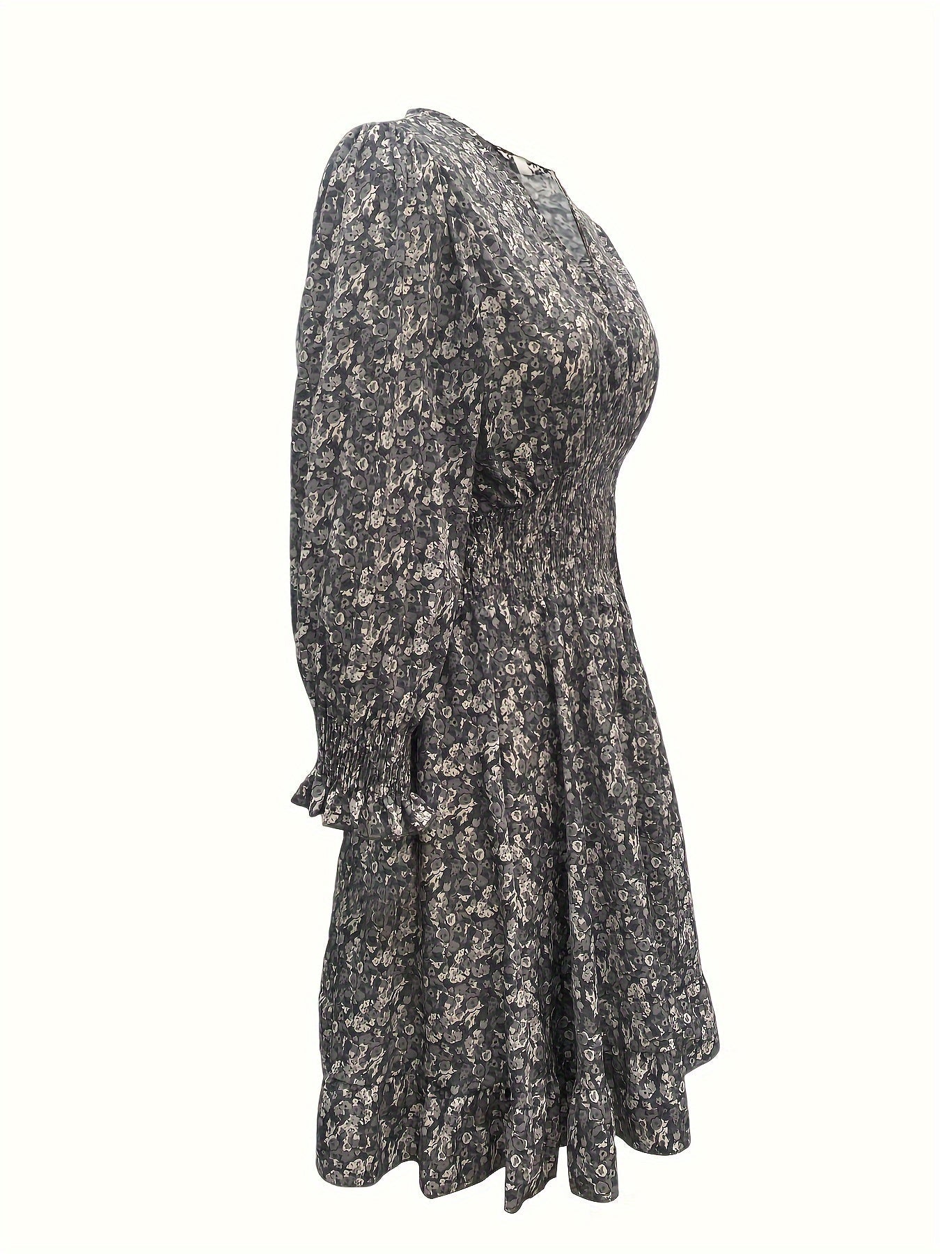 V-hals jurk met gerimpelde taille - Addison