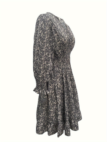 V-hals jurk met gerimpelde taille - Addison