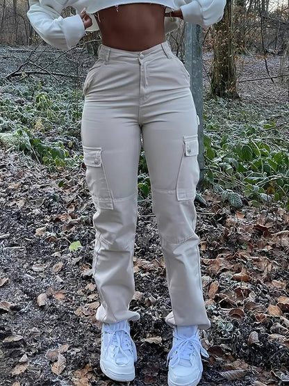 Cargo broek met hoge taille