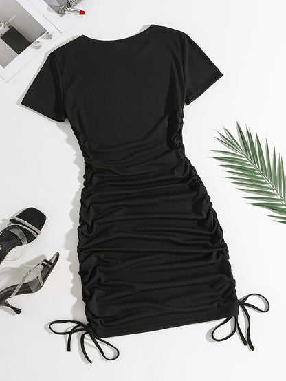 Bodycon jurk met koord en ruches - Chloe