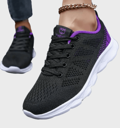 Maxie -  Twee gekleurde textiele hardloopsneakers met veters