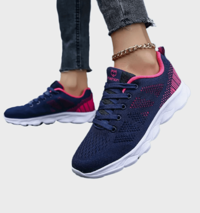 Maxie -  Twee gekleurde textiele hardloopsneakers met veters