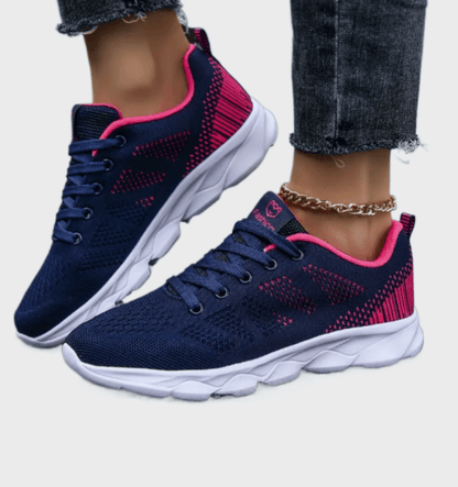 Maxie -  Twee gekleurde textiele hardloopsneakers met veters