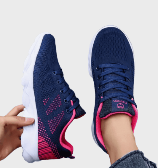 Maxie -  Twee gekleurde textiele hardloopsneakers met veters