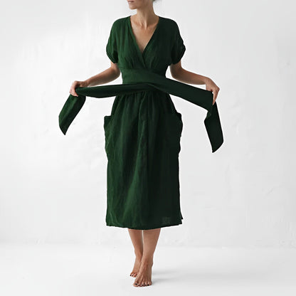 Malia - Elegante en Comfortabele Zomerse Linnen Jurk voor Vrouwen