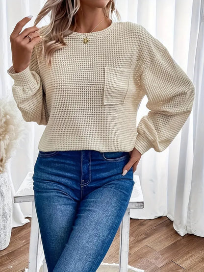 Gewafelde Trui Met Borstzakje