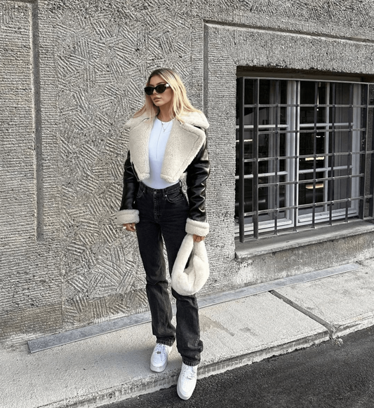 Claudia leren jack | stijlvolle look voor de koude dagen met bontrand