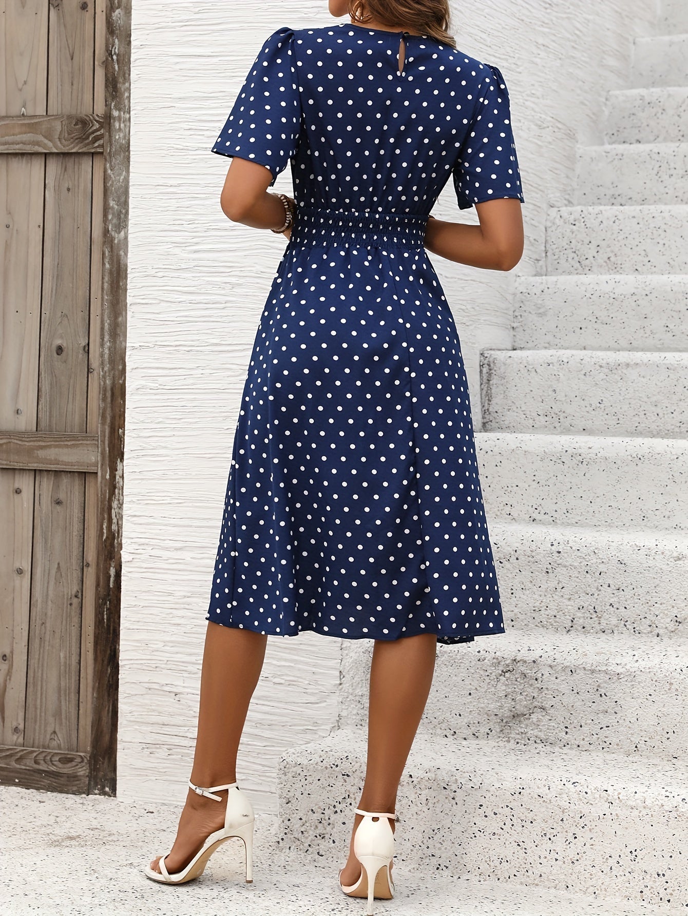 Ariella - Midi-jurk met ronde hals