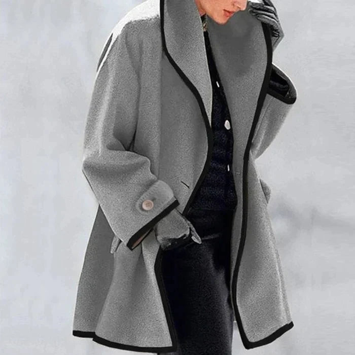 Jocelyn - Chique en Stijlvolle Herfst Wolmantel met Capuchon voor Vrouwen
