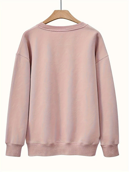 Sweatshirt met slogan en hartjesprint - Willow
