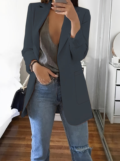 Effen gekleurde blazer met open voorkant - Grace