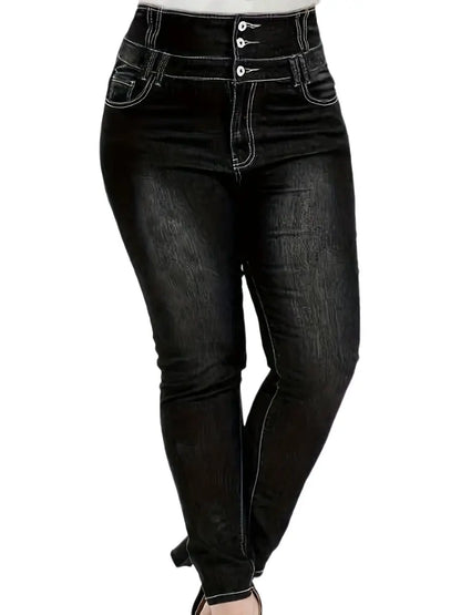 ModeParisienne® Analin - Chique Geknöpfte Rokkenjeans