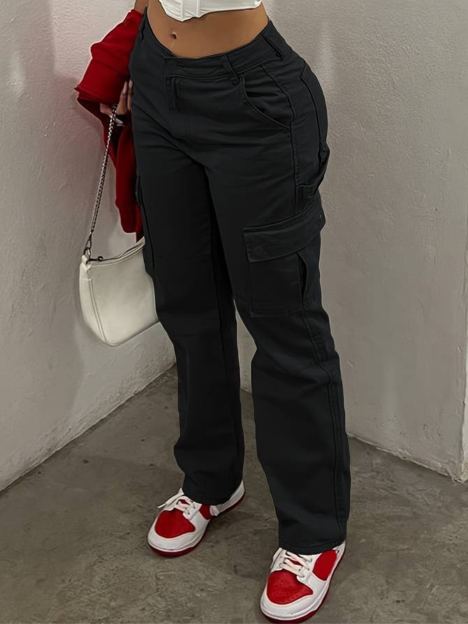 Cargo broek met hoge taille