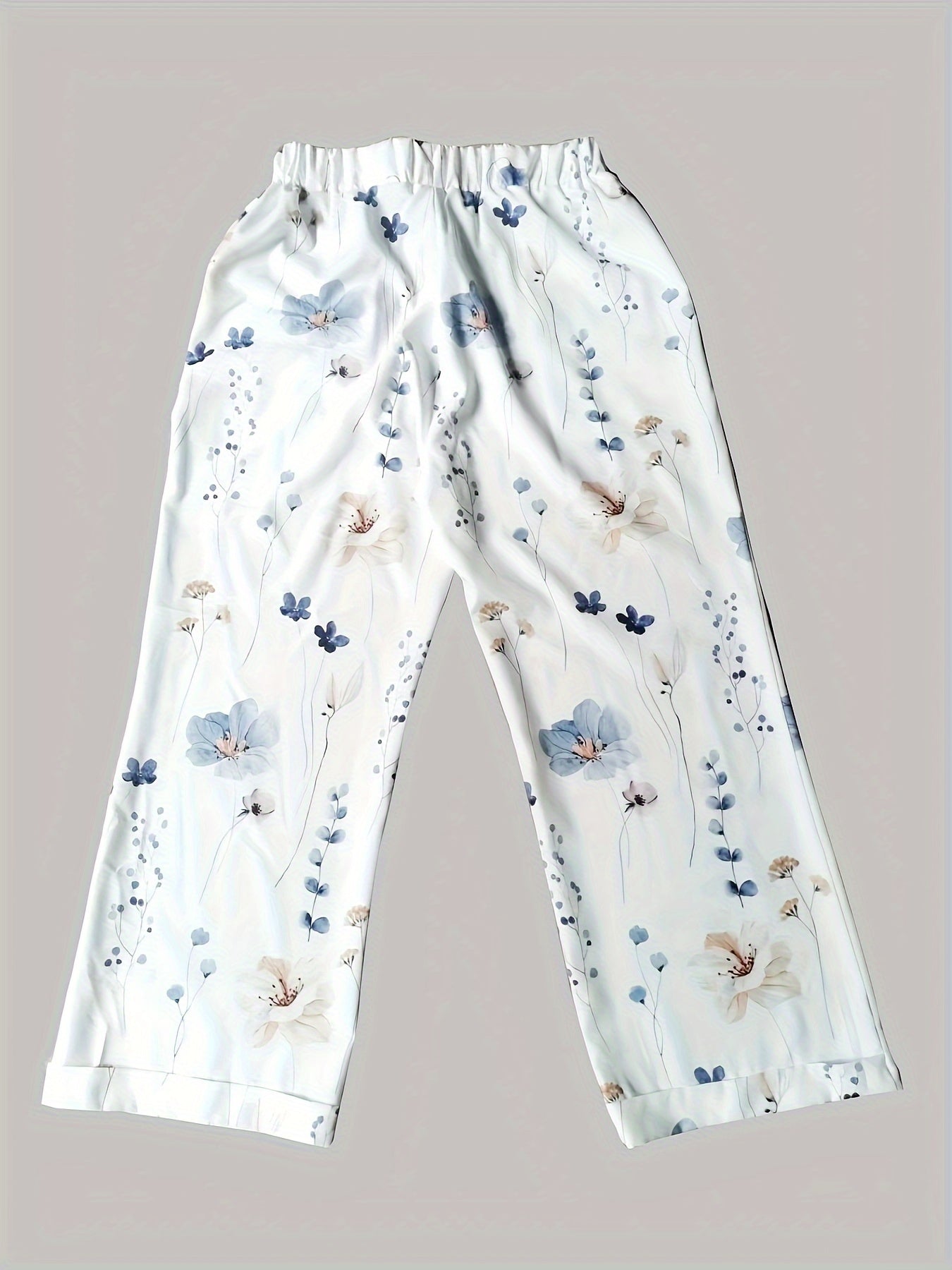 Rechte broek met bloemenprint en koord - Lily