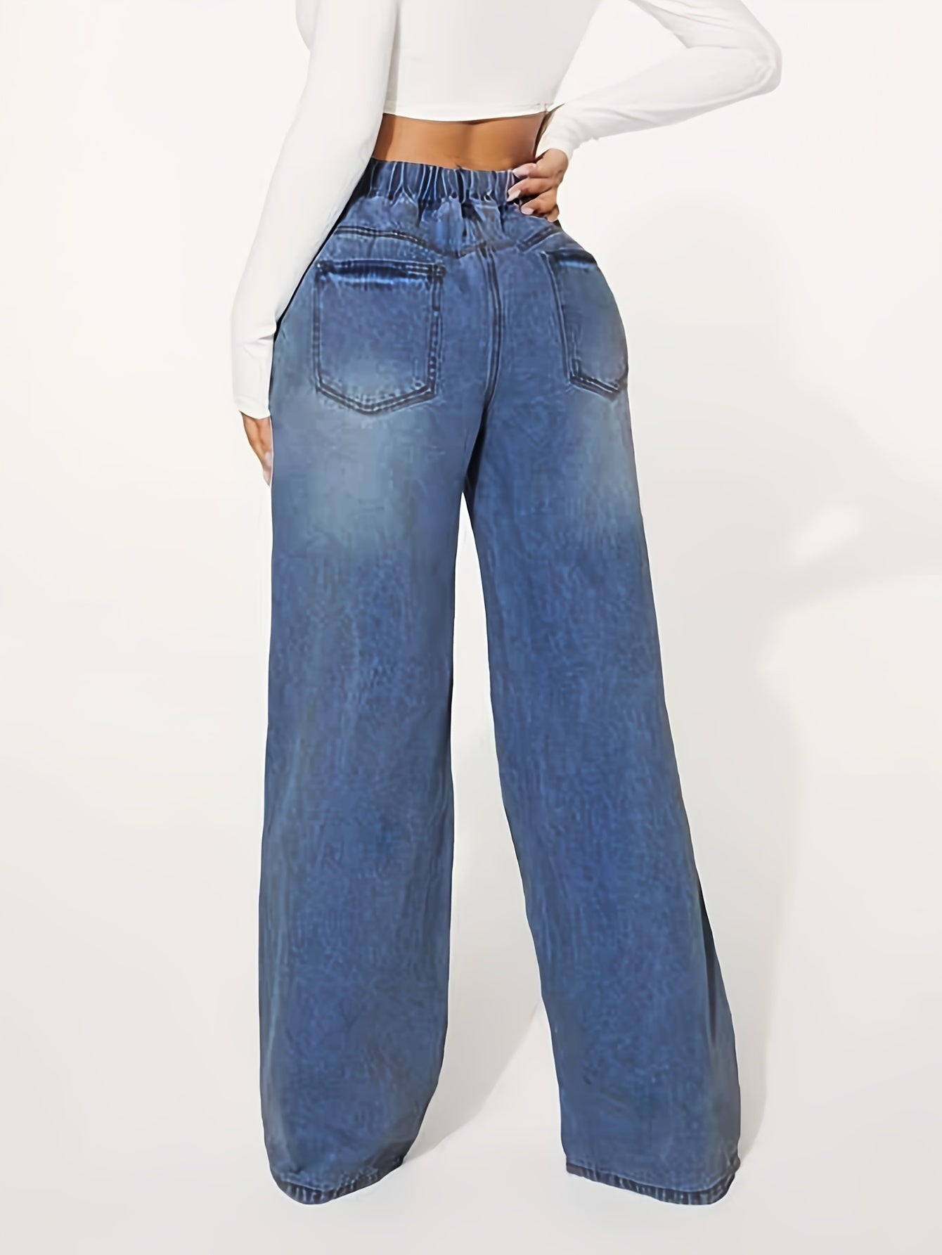 Blauwe Baggy Jeans met koord - Sophia