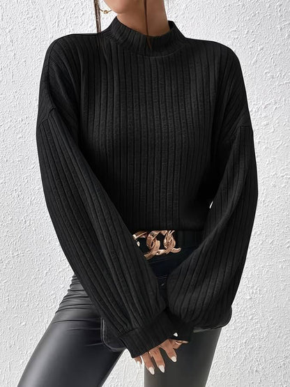 Geribbelde gebreide coltrui