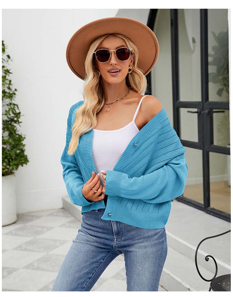 Blauwe cardigan