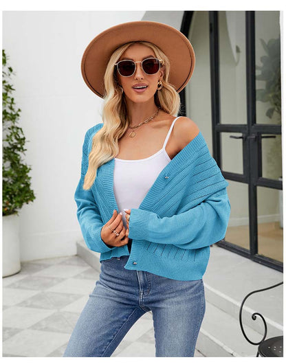 Blauwe cardigan