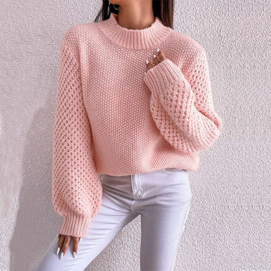 Roze knitted trui