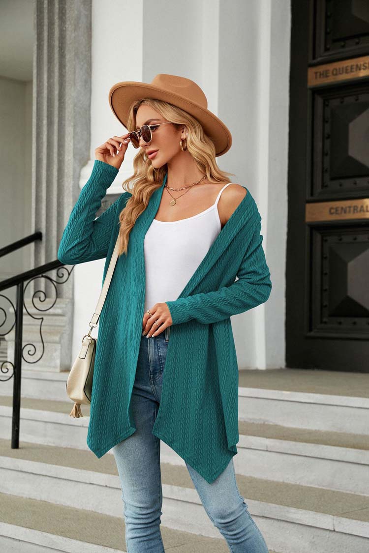 Blauwgroen basic vest