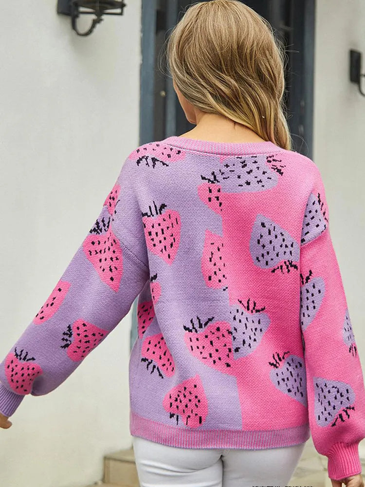 Cardigan met aardbeien