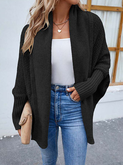 Zwart oversized vest met vleermuismouwen