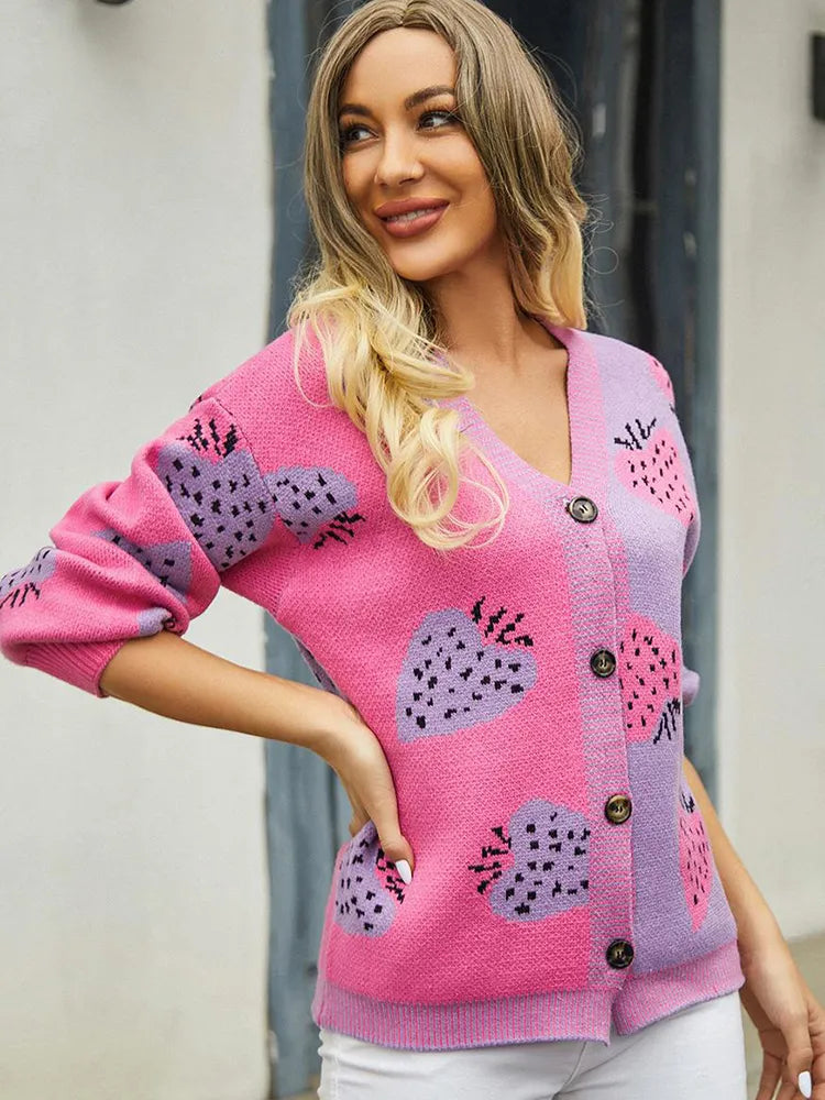 Cardigan met aardbeien