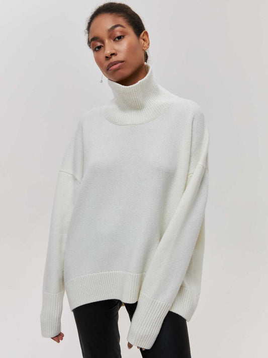 Witte oversized trui met col