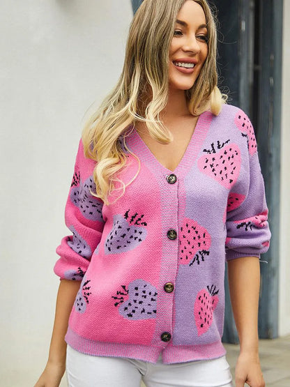 Cardigan met aardbeien