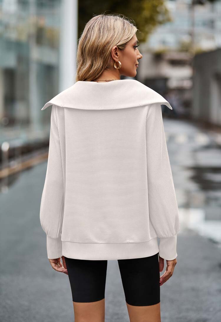 Witte sweater met rits