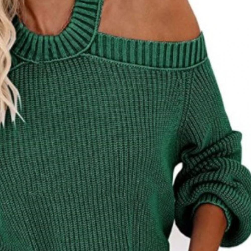 Groene trui met open schouders