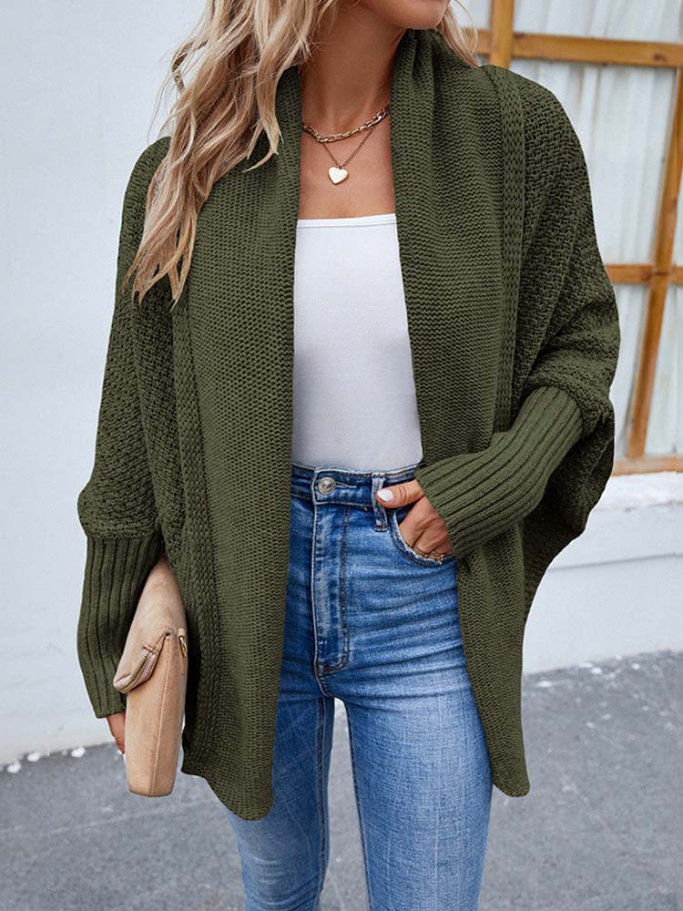 Groen oversized vest met vleermuismouwen