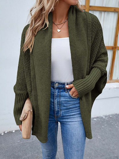 Groen oversized vest met vleermuismouwen