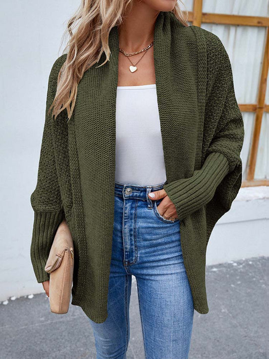 Groen oversized vest met vleermuismouwen
